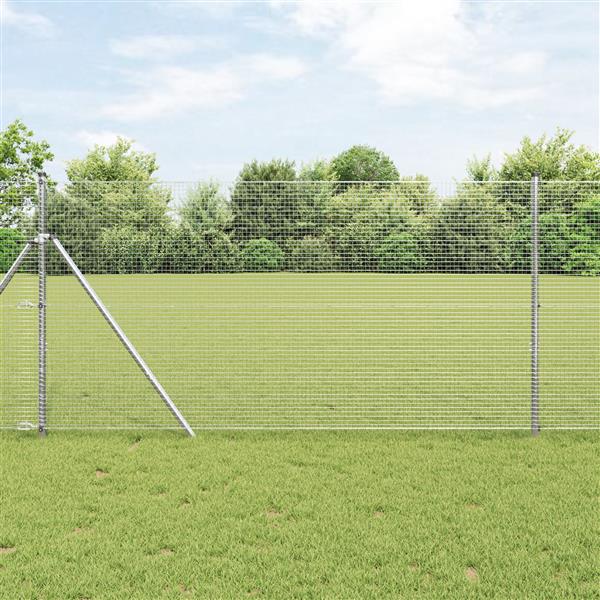 Grote foto vidaxl geconnecteerde draadomheining 1 2x25 m gegalvaniseerd staal tuin en terras hekken en schuttingen