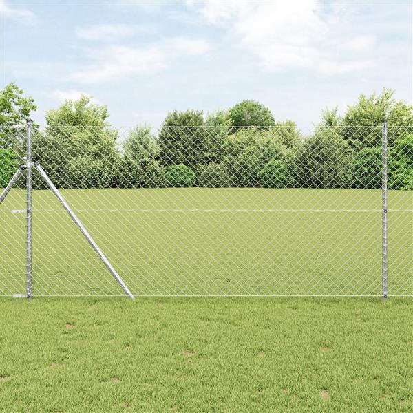 Grote foto vidaxl ketenlink hek 1.2x10 m gegalvaniseerd staal tuin en terras hekken en schuttingen