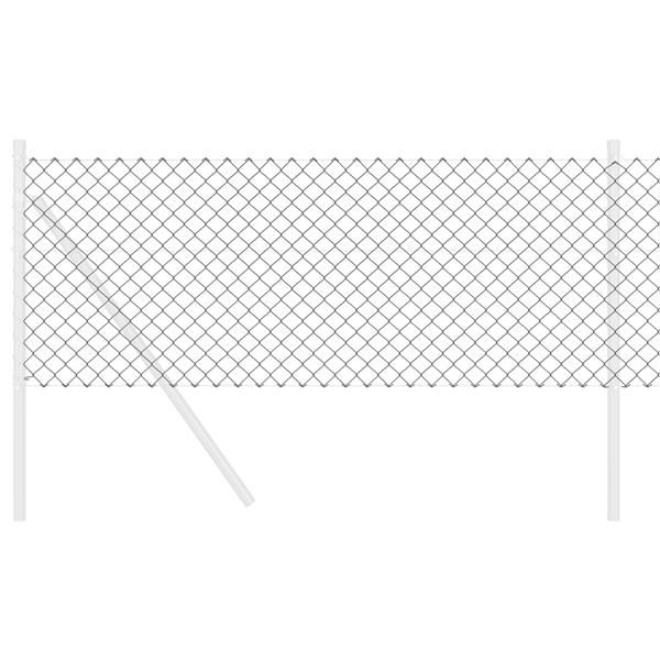 Grote foto vidaxl kettingschakelhek grijs 0.4x25 m staal tuin en terras hekken en schuttingen