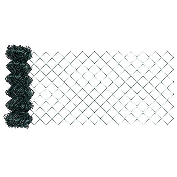 Grote foto vidaxl ketenlink hek groen 0.6x25 m staal tuin en terras hekken en schuttingen
