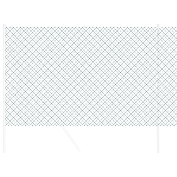 Grote foto vidaxl kettelinghek groen 1.6x10 m staal tuin en terras hekken en schuttingen