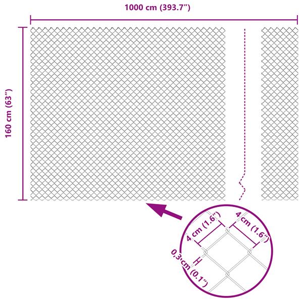 Grote foto vidaxl kettelinghek groen 1.6x10 m staal tuin en terras hekken en schuttingen