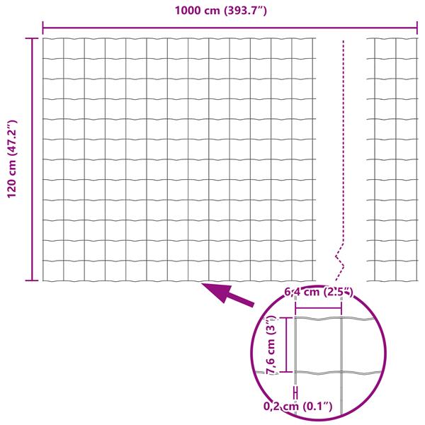 Grote foto vidaxl euro fence 1.2 x 10 m gegalvaniseerd staal tuin en terras hekken en schuttingen