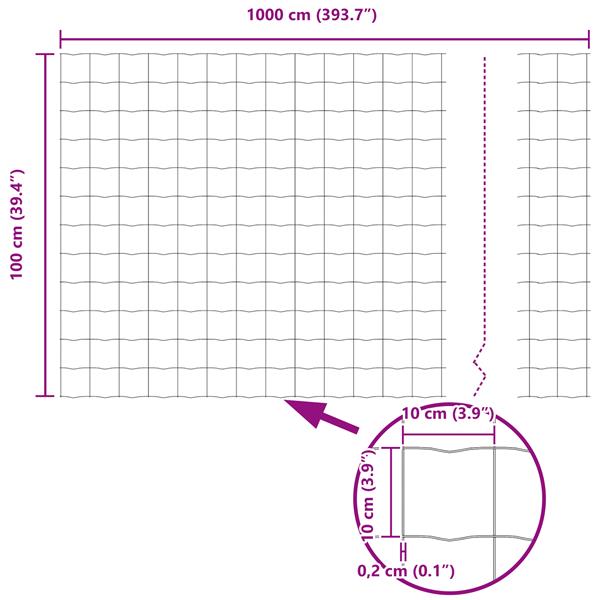 Grote foto vidaxl euro fence 1x10 m geavanceerd staal tuin en terras hekken en schuttingen