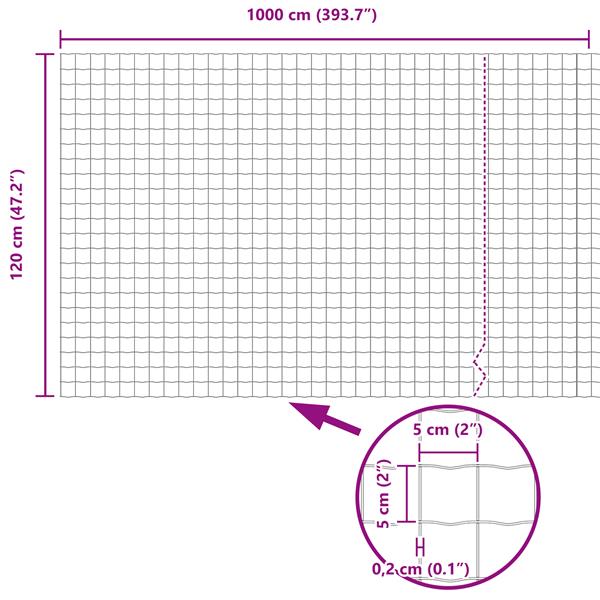 Grote foto vidaxl euro omheining 1.2x10 m gegalvaniseerd staal tuin en terras hekken en schuttingen