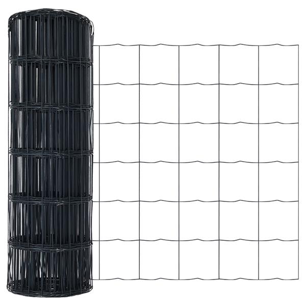 Grote foto vidaxl euro omheining grijs 0 4x50 m staal tuin en terras hekken en schuttingen