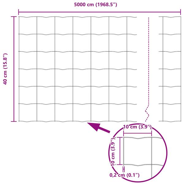 Grote foto vidaxl euro omheining grijs 0 4x50 m staal tuin en terras hekken en schuttingen
