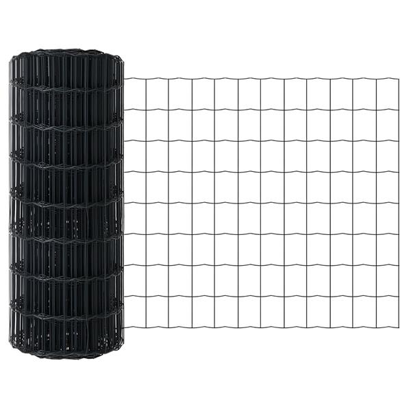 Grote foto vidaxl euro schutting grijs 0 4x25 m staal tuin en terras hekken en schuttingen
