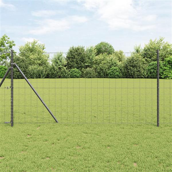 Grote foto vidaxl euro omheining grijs 1.4x10 m staal tuin en terras hekken en schuttingen
