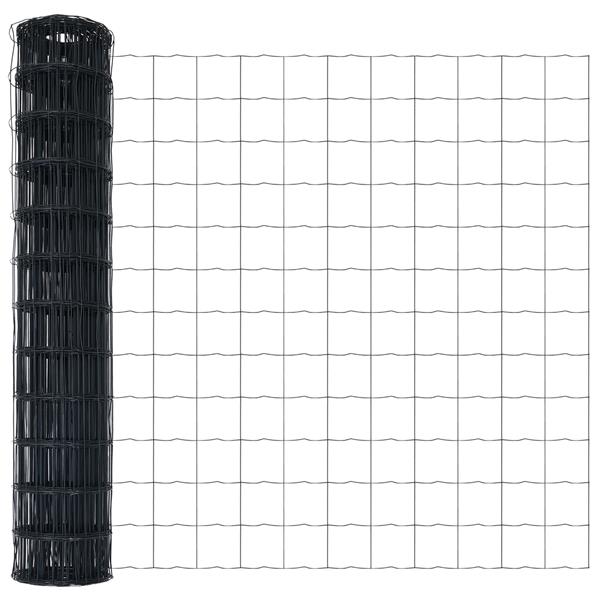 Grote foto vidaxl euro omheining grijs 1.4x10 m staal tuin en terras hekken en schuttingen