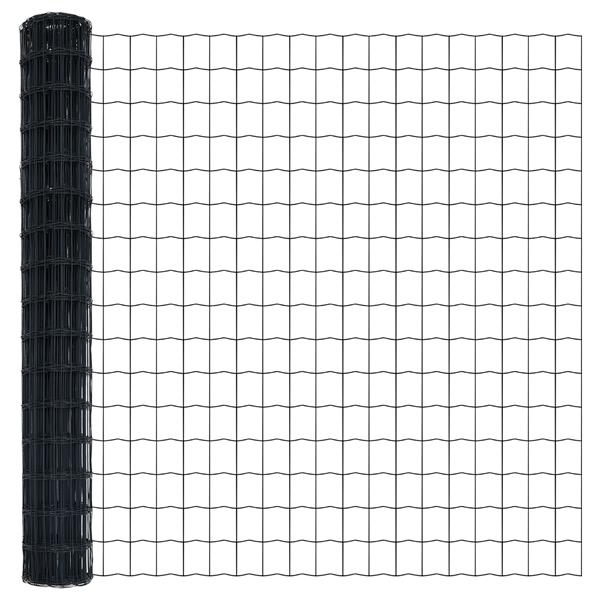 Grote foto vidaxl euro schutting grijs 1.6x10 m staal tuin en terras hekken en schuttingen