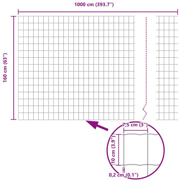 Grote foto vidaxl euro schutting grijs 1.6x10 m staal tuin en terras hekken en schuttingen