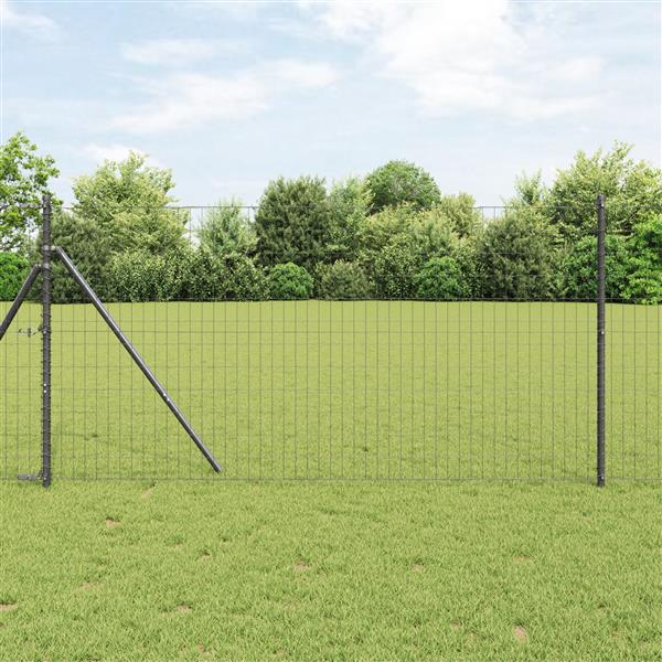 Grote foto vidaxl euro hek grijs 1x10 m staal tuin en terras hekken en schuttingen