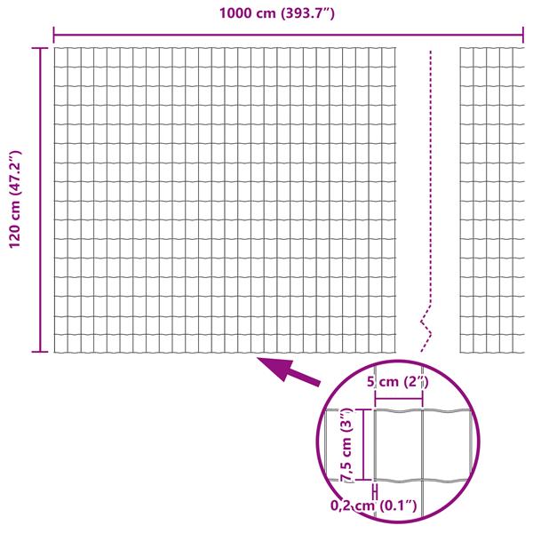 Grote foto vidaxl euro hek grijs 1.2x10 m staal tuin en terras hekken en schuttingen