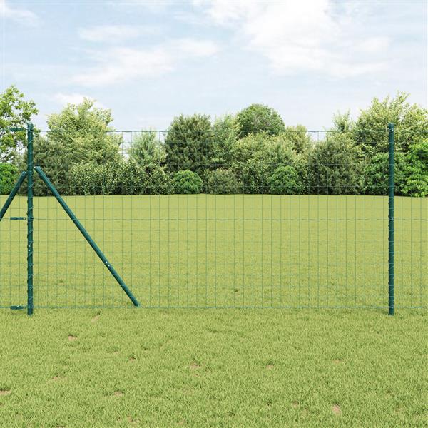 Grote foto vidaxl euro omheining groen 1.4x10 m staal tuin en terras hekken en schuttingen
