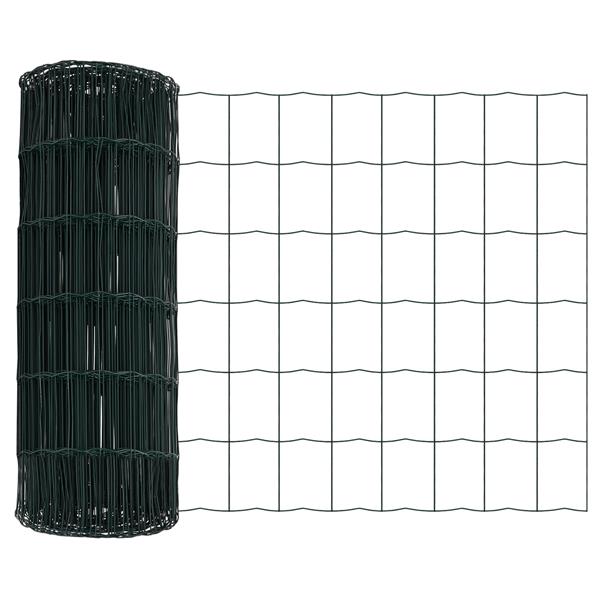 Grote foto vidaxl euro omheining groen 0.6x50 m staal tuin en terras hekken en schuttingen