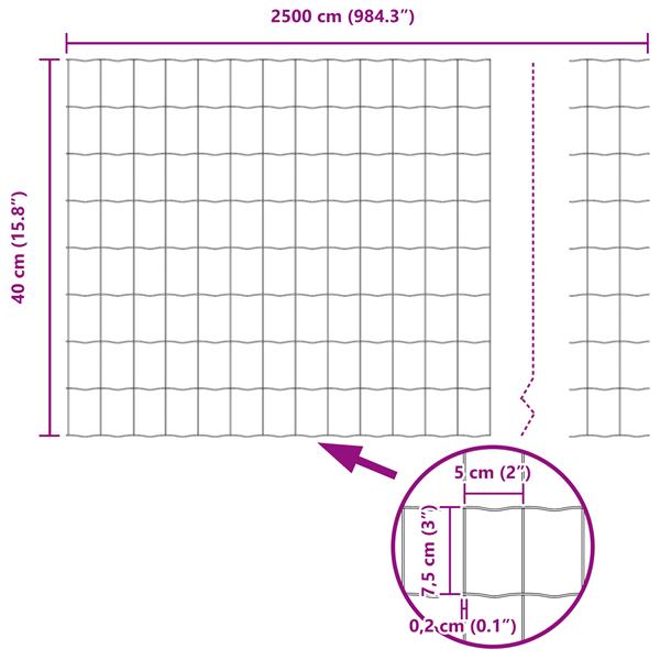 Grote foto vidaxl euro hek groen 0.4x25 m staal tuin en terras hekken en schuttingen