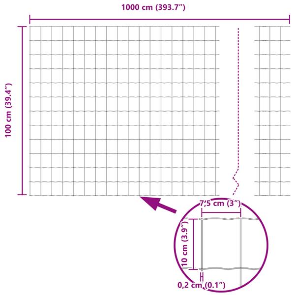 Grote foto vidaxl euro heining groen 1x10 m staal tuin en terras hekken en schuttingen