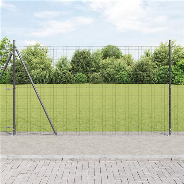 Grote foto vidaxl hekpalen met basisplaten 7 stuks 32 mm 88 5 cm gegalvaniseerd staal tuin en terras overige tuin en terras