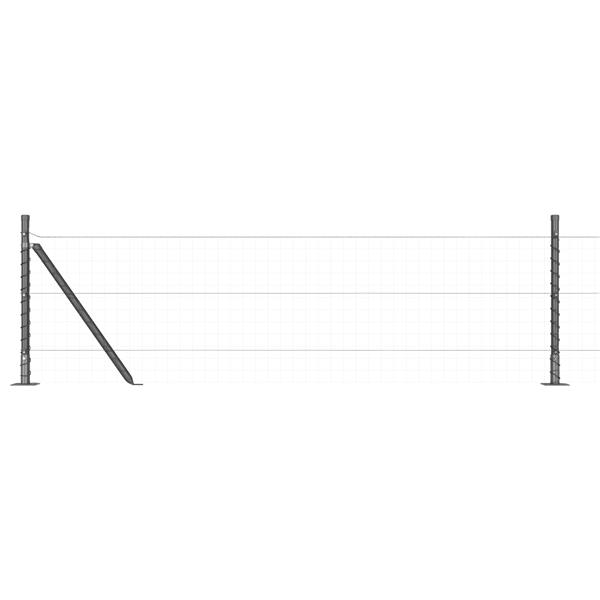 Grote foto vidaxl hekpalen met basisplaten 7 stuks 32mm 70cm gegalvaniseerd staal tuin en terras overige tuin en terras