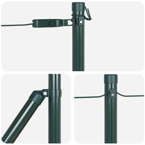 Grote foto vidaxl hekpalen met basisplaten 7 stuks 32mm 90cm gegalvaniseerd staal tuin en terras overige tuin en terras