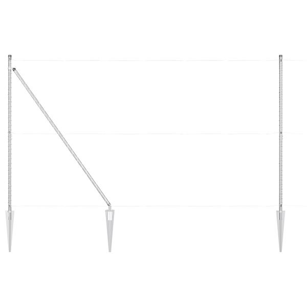 Grote foto vidaxl hekpalen met spike 7 st 32 mm 180 cm verzinkt staal tuin en terras overige tuin en terras