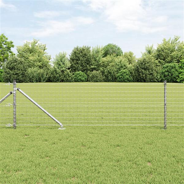Grote foto vidaxl hekpalen met spike 7 stuks 32 mm 100 cm gegalvaniseerd staal tuin en terras overige tuin en terras