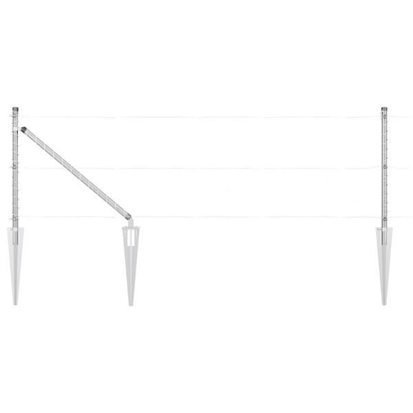 Grote foto vidaxl hekpalen met spike 7 stuks 32 mm 100 cm gegalvaniseerd staal tuin en terras overige tuin en terras