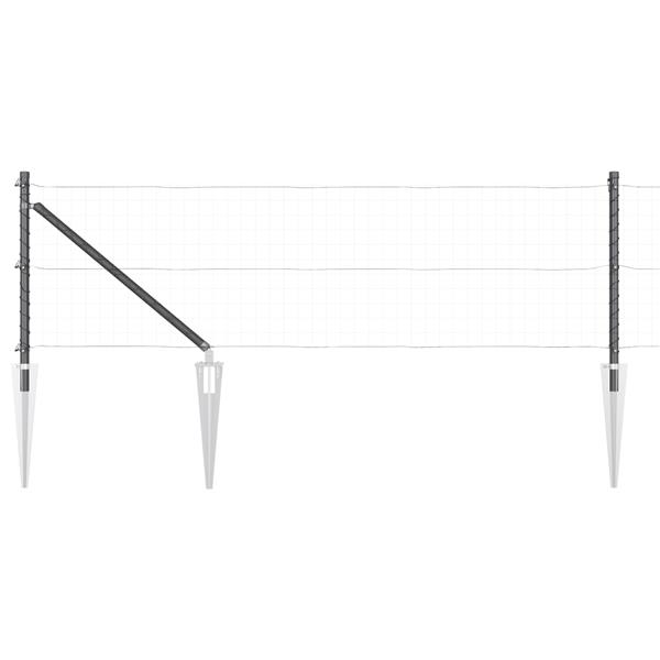 Grote foto vidaxl hekpalen met spike 7 stuks 32 mm 120 cm gegalvaniseerd staal tuin en terras overige tuin en terras