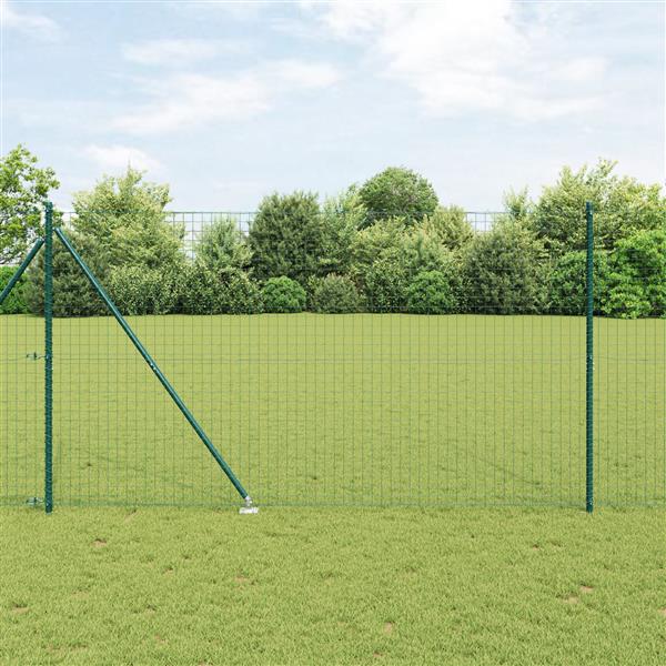 Grote foto vidaxl paal voor schutting met spike 13 stuks 32 mm 170 cm gegalvaniseerd staal tuin en terras overige tuin en terras