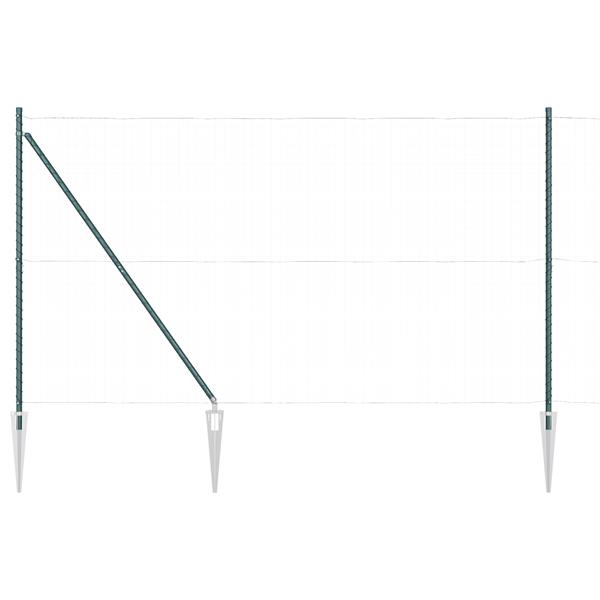 Grote foto vidaxl paal voor schutting met spike 13 stuks 32 mm 170 cm gegalvaniseerd staal tuin en terras overige tuin en terras