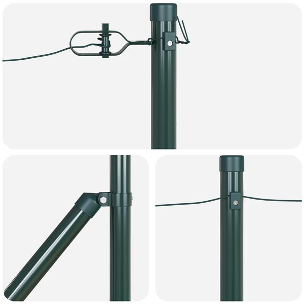 Grote foto vidaxl hekpalen met spike 13 stuks 32 mm 80 cm gegalvaniseerd staal tuin en terras overige tuin en terras