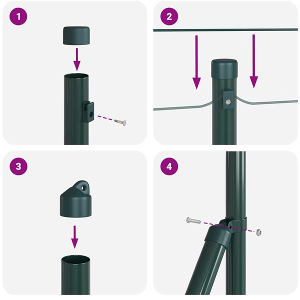 Grote foto vidaxl hekpalen met spike 13 stuks 32 mm 80 cm gegalvaniseerd staal tuin en terras overige tuin en terras