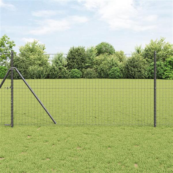 Grote foto vidaxl hekpalen 7 stuks grijs 32 mm 170 cm gegalvaniseerd staal tuin en terras overige tuin en terras