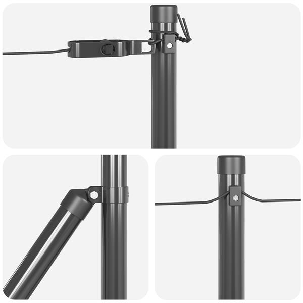 Grote foto vidaxl hekpalen 13 stuks grijs 32 mm 100 cm gegalvaniseerd staal tuin en terras overige tuin en terras