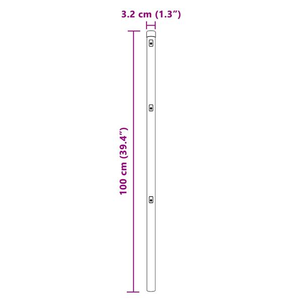 Grote foto vidaxl hekpalen 13 stuks grijs 32 mm 100 cm gegalvaniseerd staal tuin en terras overige tuin en terras