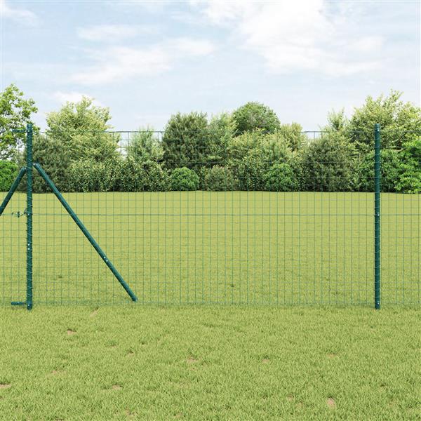 Grote foto vidaxl hekpalen 13 stuks groen 32 mm 190 cm gegalvaniseerd staal tuin en terras overige tuin en terras