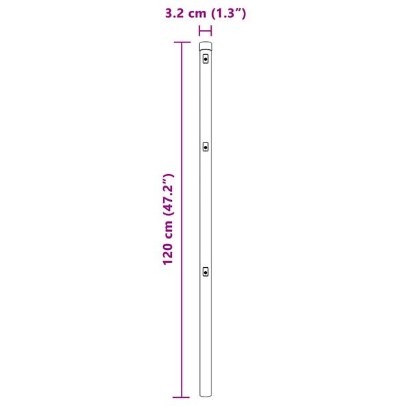 Grote foto vidaxl hekpalen 13 stuks groen 32 mm 120 cm gegalvaniseerd staal tuin en terras overige tuin en terras
