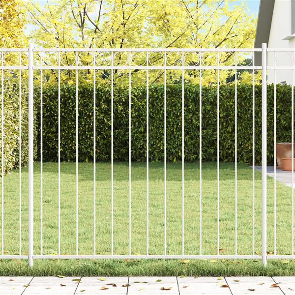 Grote foto vidaxl tuinhek 1 7x1 2 m staal wit tuin en terras hekken en schuttingen