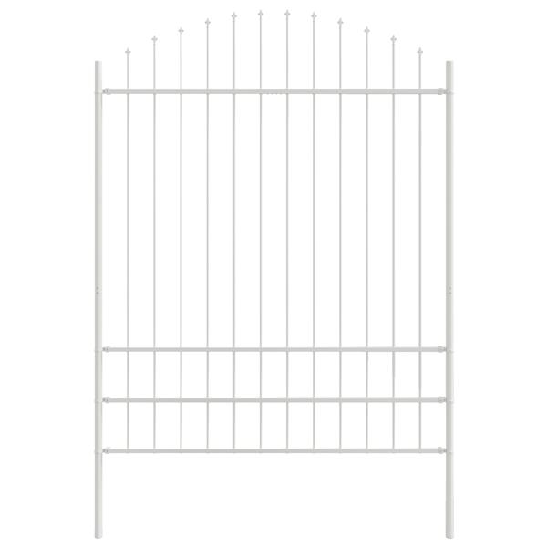 Grote foto vidaxl tuinhek met boog 1 7x2 m staal wit tuin en terras hekken en schuttingen