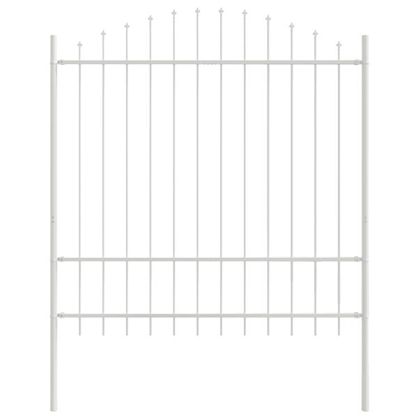 Grote foto vidaxl tuinhek met boog 1 7x1 75 m staal wit tuin en terras hekken en schuttingen