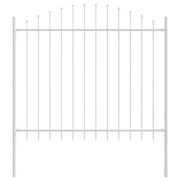 Grote foto vidaxl tuinhek met boog 1 7x1 5 m staal wit tuin en terras hekken en schuttingen
