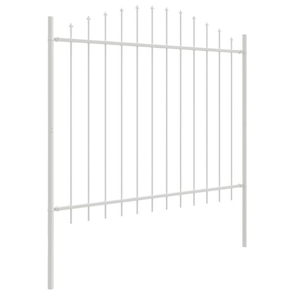 Grote foto vidaxl tuinhek met boog 1 7x1 5 m staal wit tuin en terras hekken en schuttingen