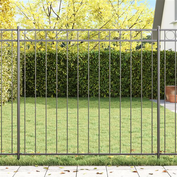 Grote foto vidaxl tuinhek 1 7x1 5 m staal grijs tuin en terras hekken en schuttingen