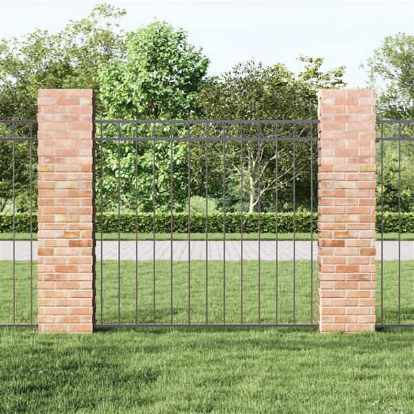 Grote foto vidaxl tuinhek 1 7x1 5 m staal grijs tuin en terras hekken en schuttingen
