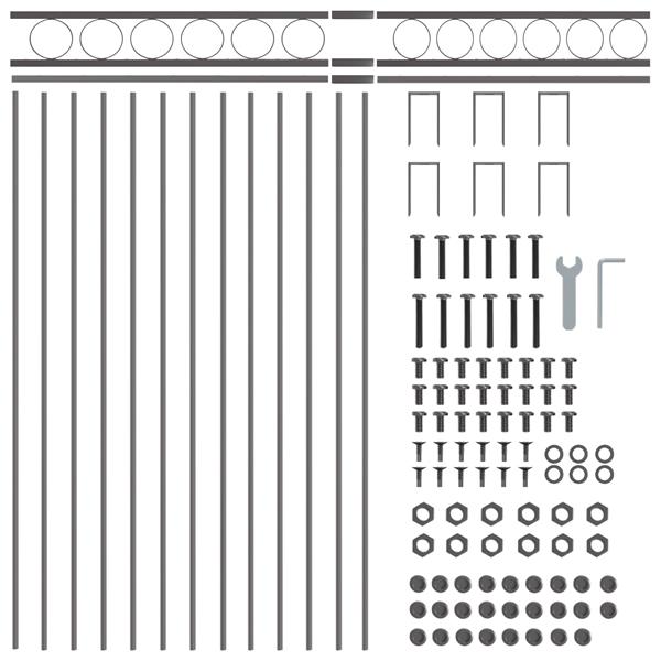 Grote foto vidaxl tuinhek 1 7x1 5 m staal grijs tuin en terras hekken en schuttingen