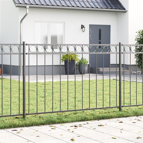 Grote foto vidaxl tuinhek 1 7x1 m staal grijs tuin en terras hekken en schuttingen