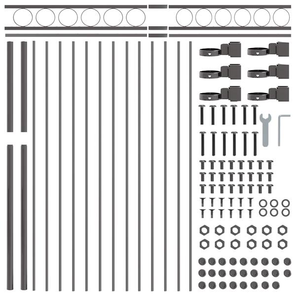 Grote foto vidaxl tuinhek 1 7x1 m staal grijs tuin en terras hekken en schuttingen