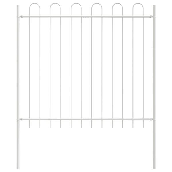 Grote foto vidaxl tuinhek met boog 1 7x1 5 m staal wit tuin en terras hekken en schuttingen