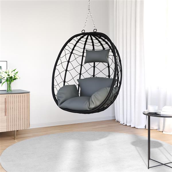 Grote foto vidaxl hangende eierenstoel mand zonder standaard anthraciet poly rattan tuin en terras tuinmeubelen